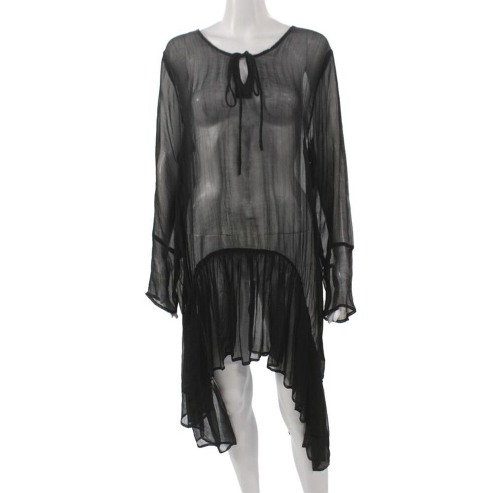 Ivan Grundahl Women Trapeze Swing Black Viscose Long Sleeve Dress Size 38